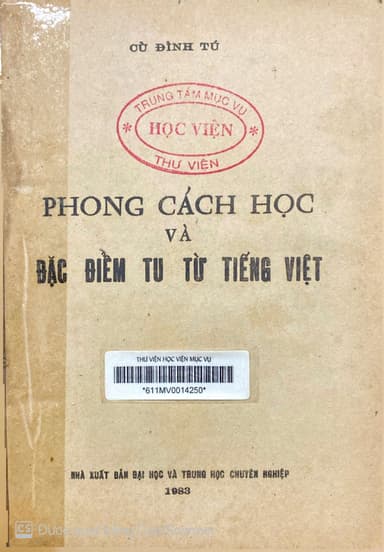 Phong Cách Học Và Đặc Điểm Tu Từ Tiếng Việt