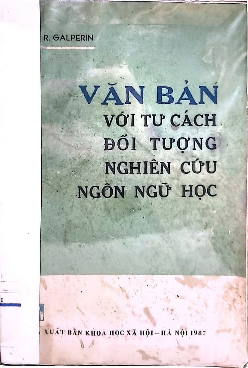 Văn Bản Với Tư Cách Đối Tượng Nghiên Cứu Ngôn Ngữ Học
