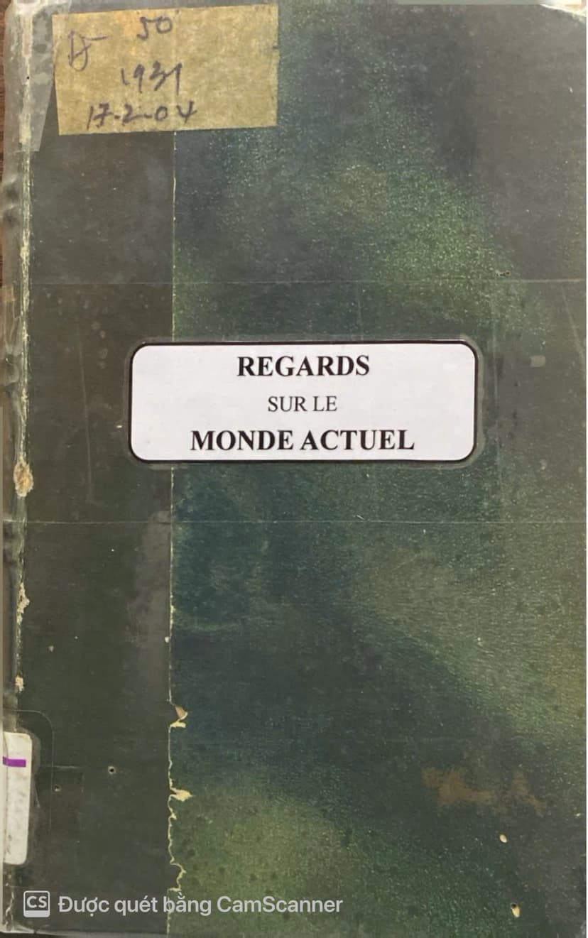 Regards Sur Le Monde Actuel